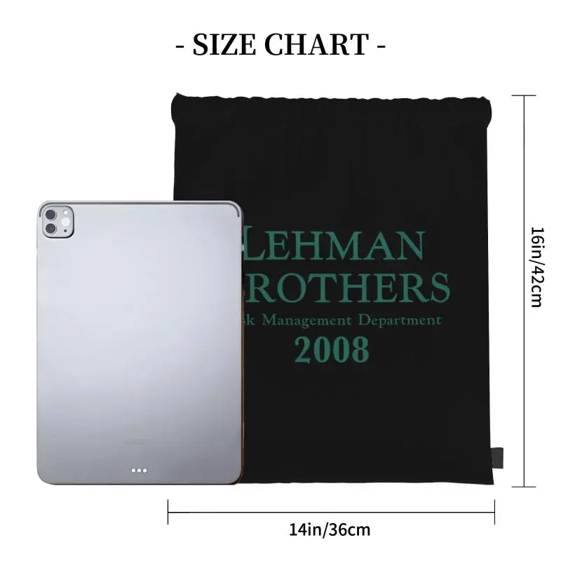 Lehman Brothers Risk Management Department Drawstring Bags Gym Bag Cute Shopping Bag