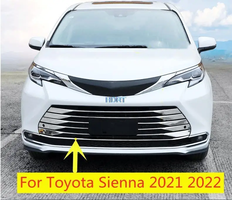 

For Toyota Sienna 2021 2022 Car Middle Net Front Grille Grills Cover Trim moulding Center Bumper Racing Sticker Style Accessory