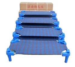 Children Beds Manufacturer Top Cloth Kids Kindergarten School Stackable Children Daycare Cot Set Standard Bed