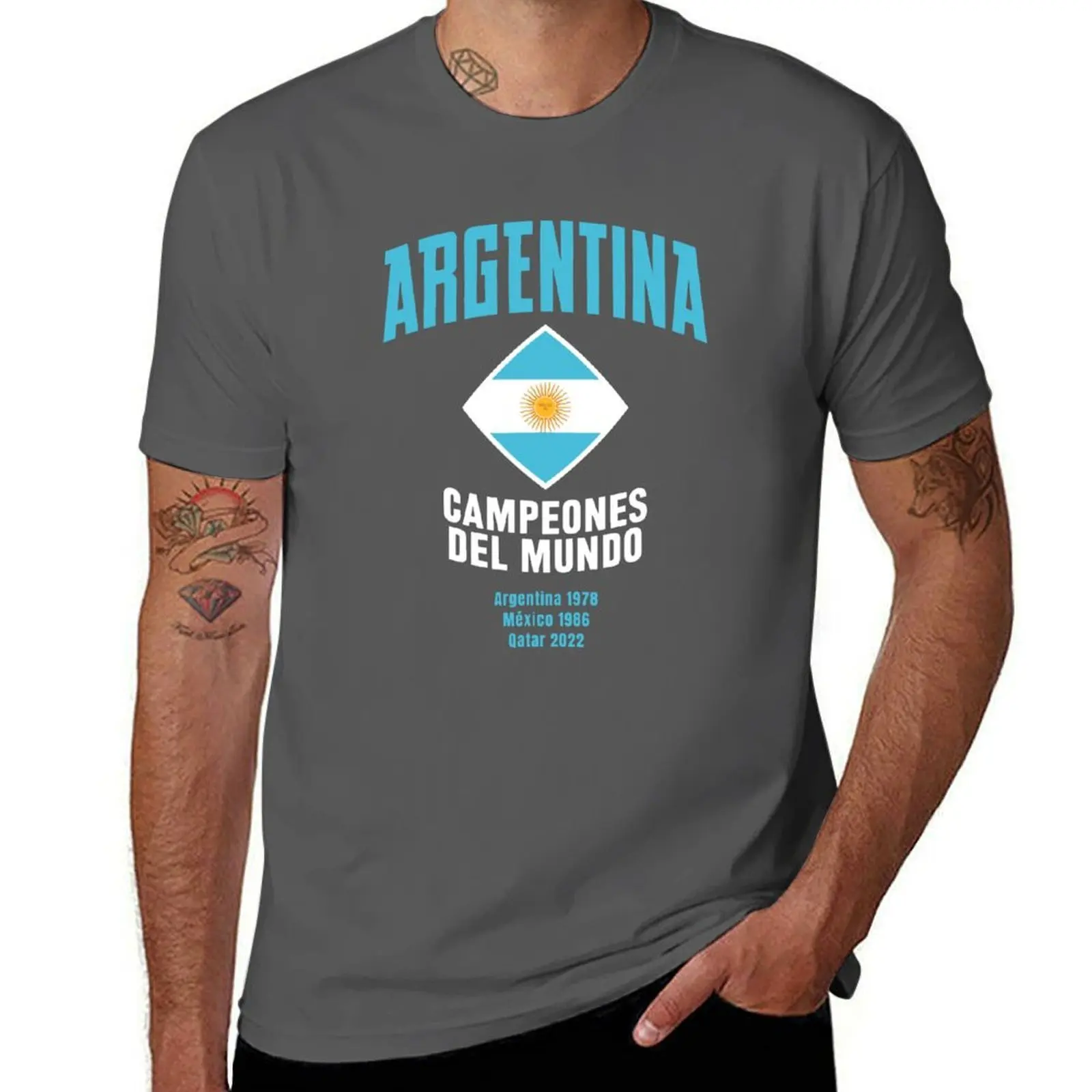 Argentina Campeones del Mundo 2022 T-Shirt Summer Casual Loose T-Shirt