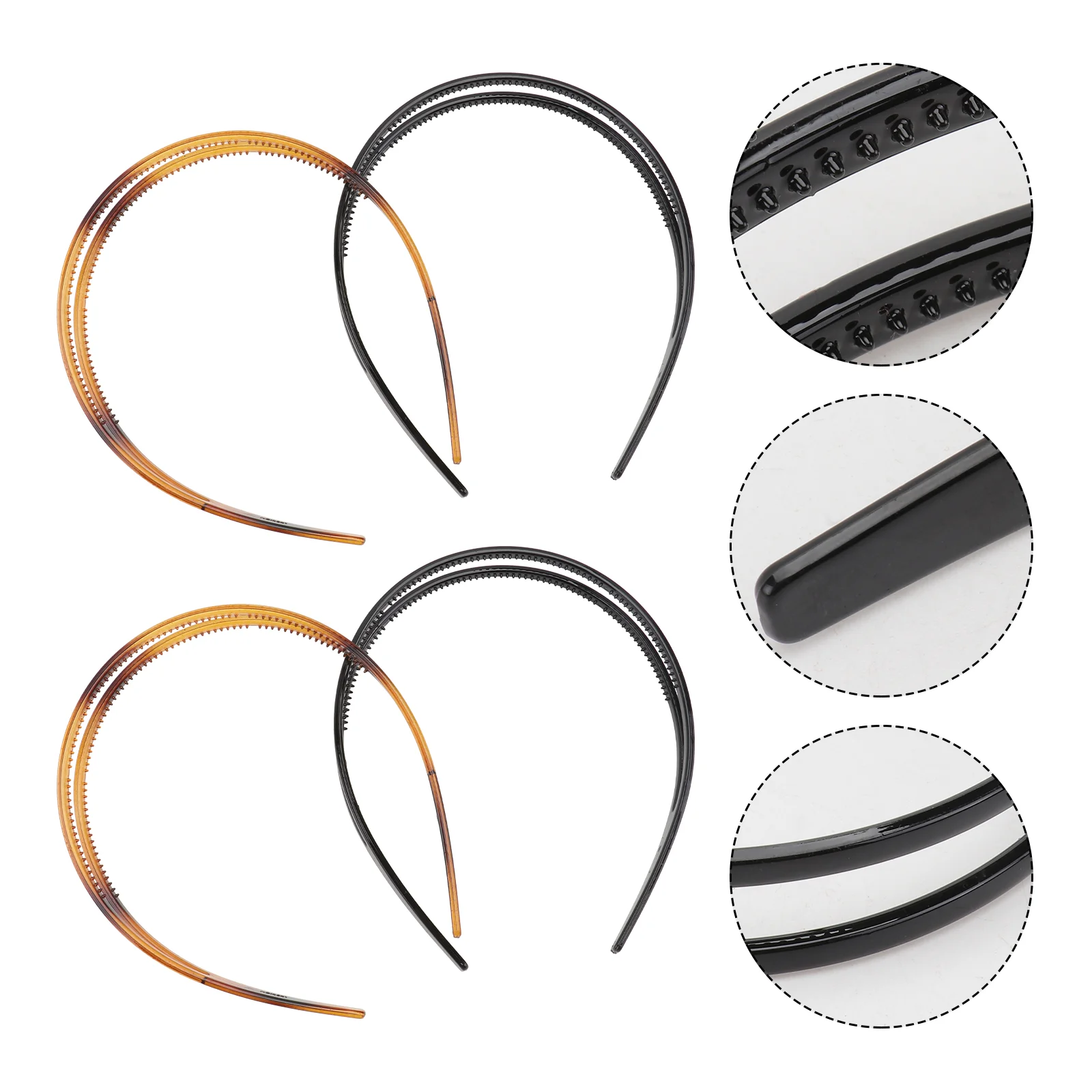 4 Pcs Fashion Hair Hoop Toothed Head Band Non-slip Women Headband Women'