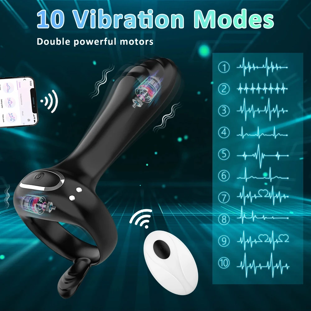 APP خاتم الديك هزاز للرجال التحكم عن بعد تدليك البروستاتا الذكور تأخير القذف القضيب الدائري ألعاب الجنس الكبار