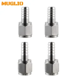 2 Pair Hose Swivel Nut Barb, 3/16'' Barb & 5/16'' Barb, Stainless Steel 1/4