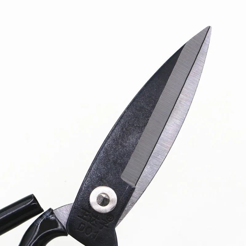 21cm Black Plastic Handle Large Head Stainless Steel Household Scissors Large Sharp Scissors Household Sewing Scissors