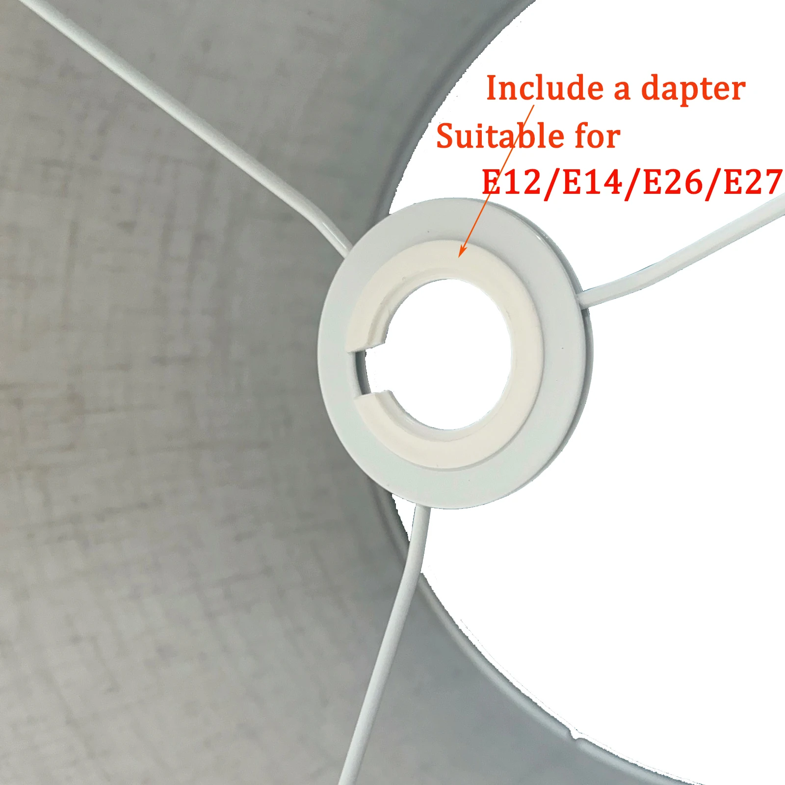 Lamp Shade Fabric Beige with Adapter E27 to E14, Middle Drum Lampshade Linen for Table Lamp, Floor Lamp