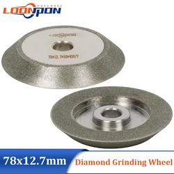 3inch 78mm Diamond Grinding Wheel Grinder Circle Sharpener Grinding Disc for Carbide Metal Tungsten Steel Milling Cutter Tool