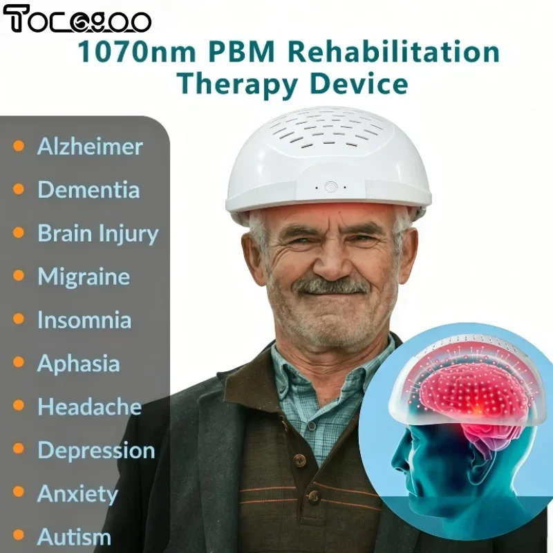 Professional 1070nm NIR Light Therapy Helmet 436 Diodes for Depression Anxiety PTSD Neurofeedback Brain Health Home Use
