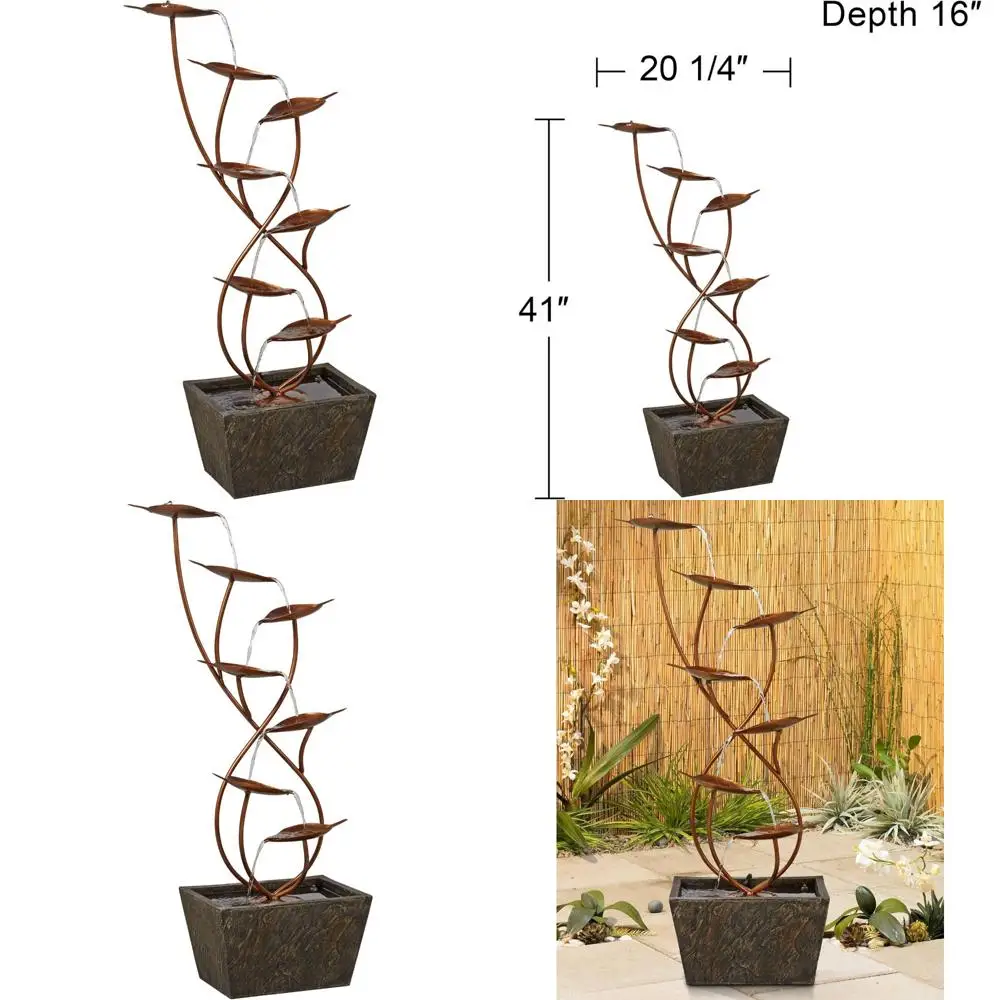 

Большой современный наружный домашний декоративный напольный фонтан из медной смолы с каскадным водопадом и многоуровневым дизайном