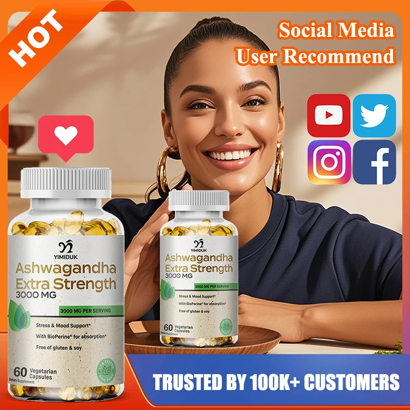 

Yimiduk Pure Ashwagandha Extra Strength Capsules, Support Mood & Energy Enhancer, Sharper Focus, Sleep Quality, Thyroid Balance