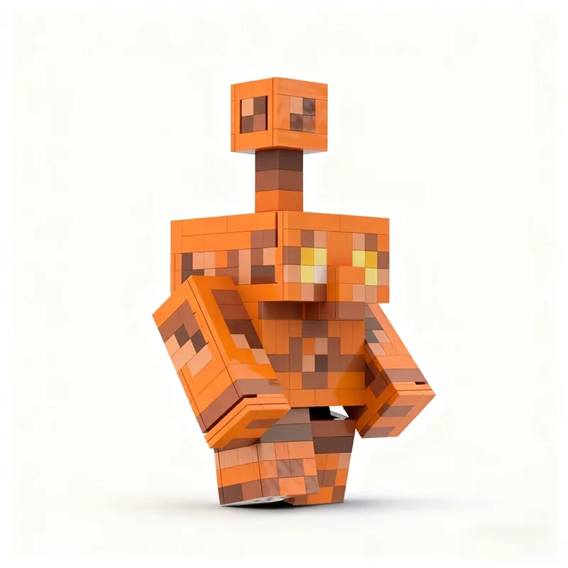 708pcs MOC Pixel Accurate Copper Golem Now Game Style World Model Toy Building Festival Gifts Blocks Construction DIY Idea - view 4