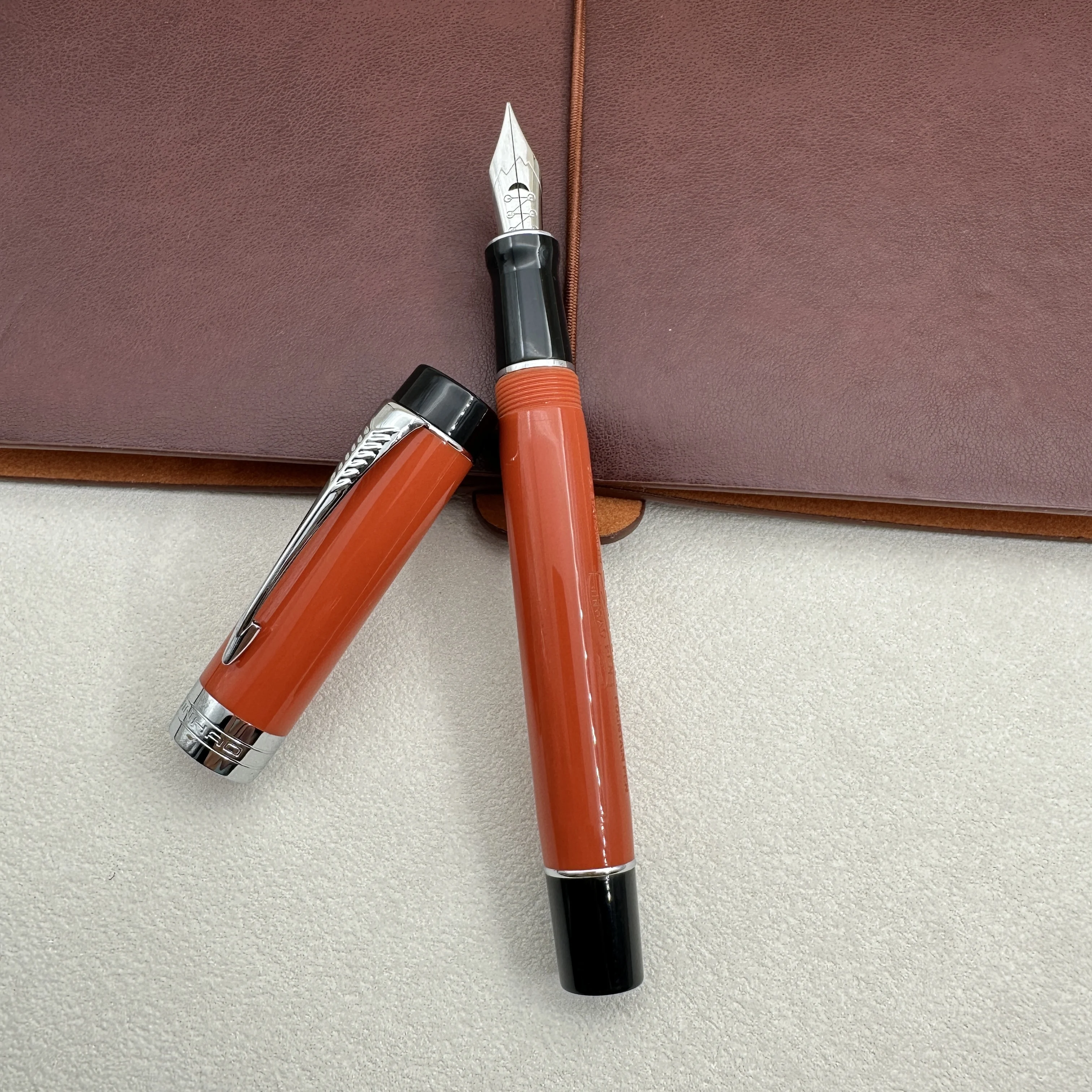 jinhao-センチュリー-100-オレンジ-クラシック-フレックス-ニブ万年筆-彫刻ペン付き-柔らかさ-フレキサ-ビジネス改造筆記ペン