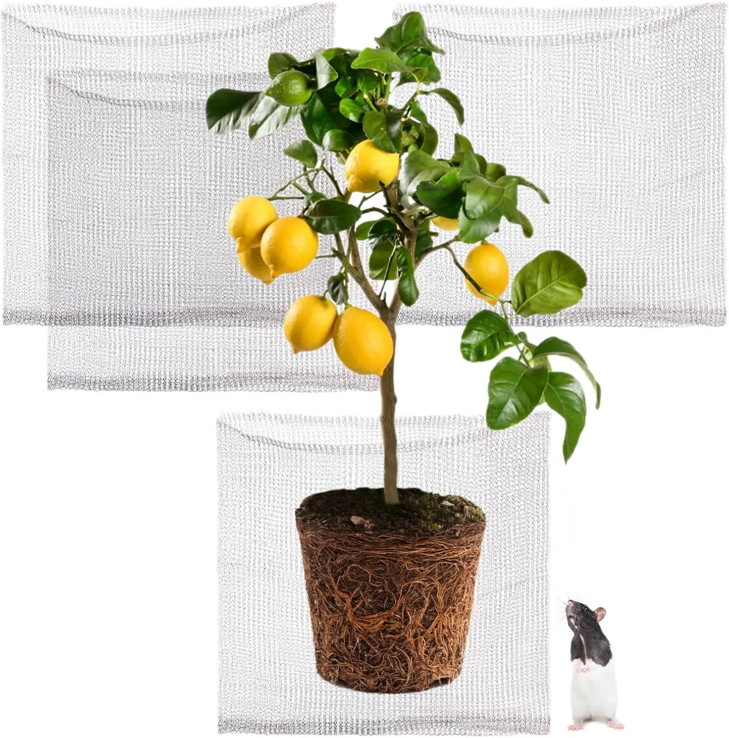 

Набор из 4 корзин для защиты корней из нержавеющей стали объемом 15 галлонов для крупных растений, защита от кротов и полевок