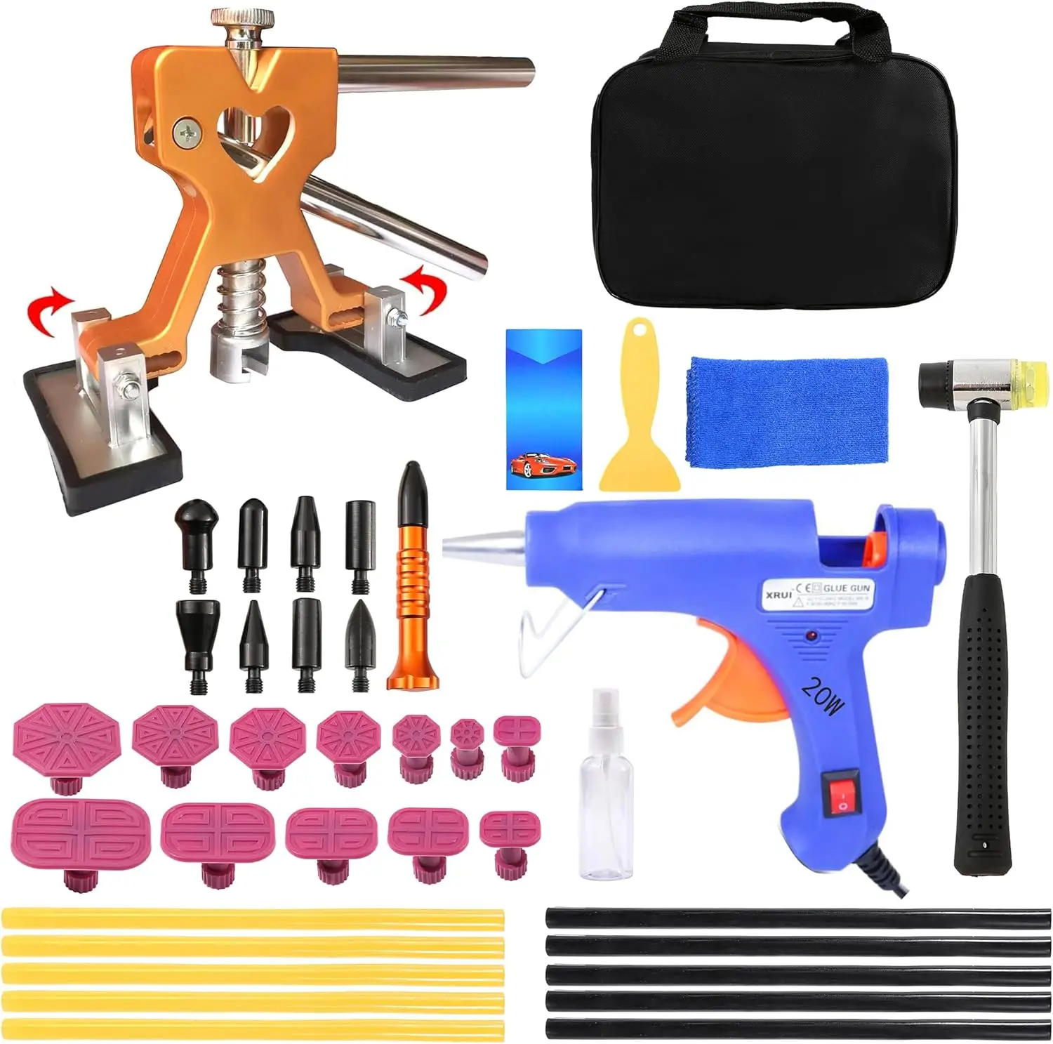 

39 шт. комплект автоматического съемника вмятин-регулируемое устройство для удаления вмятин для автомобилей, маленьких и больших вмятин