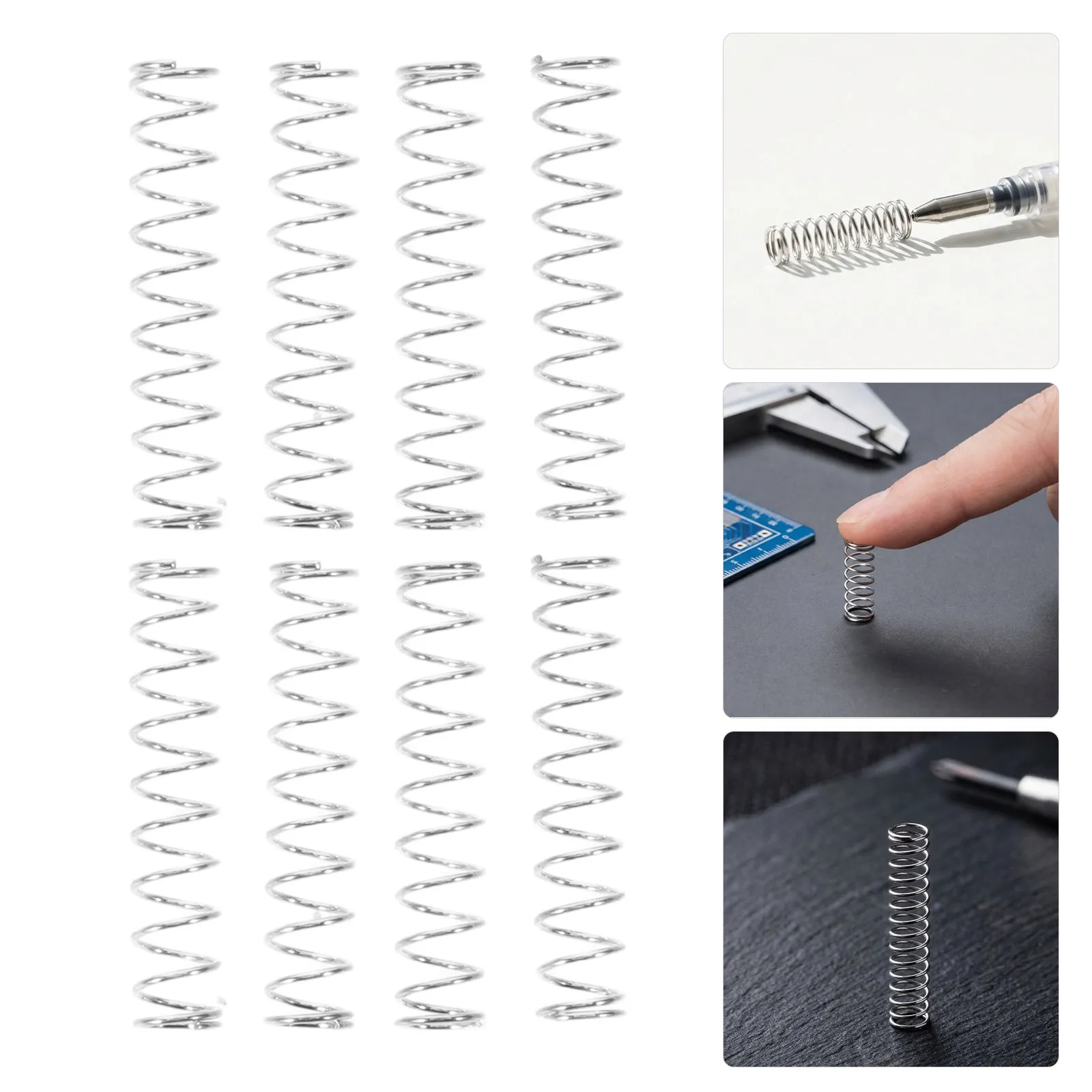 20Pcs Ballpoint Pen Springs Stainless Steel High Tension Compression Springs 25Mm Length Od 4Mm Wire 0.4mm Pen Click Mechanism