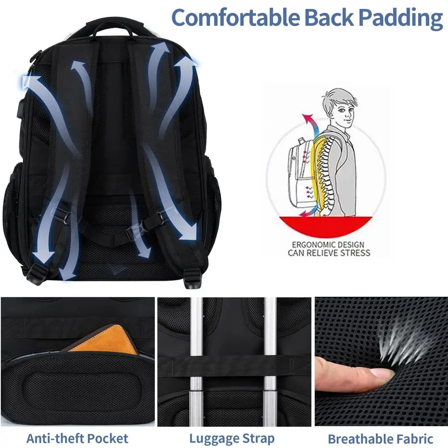 Travel Laptop Backpack 17.3 Inch TSA Friendly, WaterRepellent Anti Theft XL Computer Backpack with RFID Pockets College Backpack