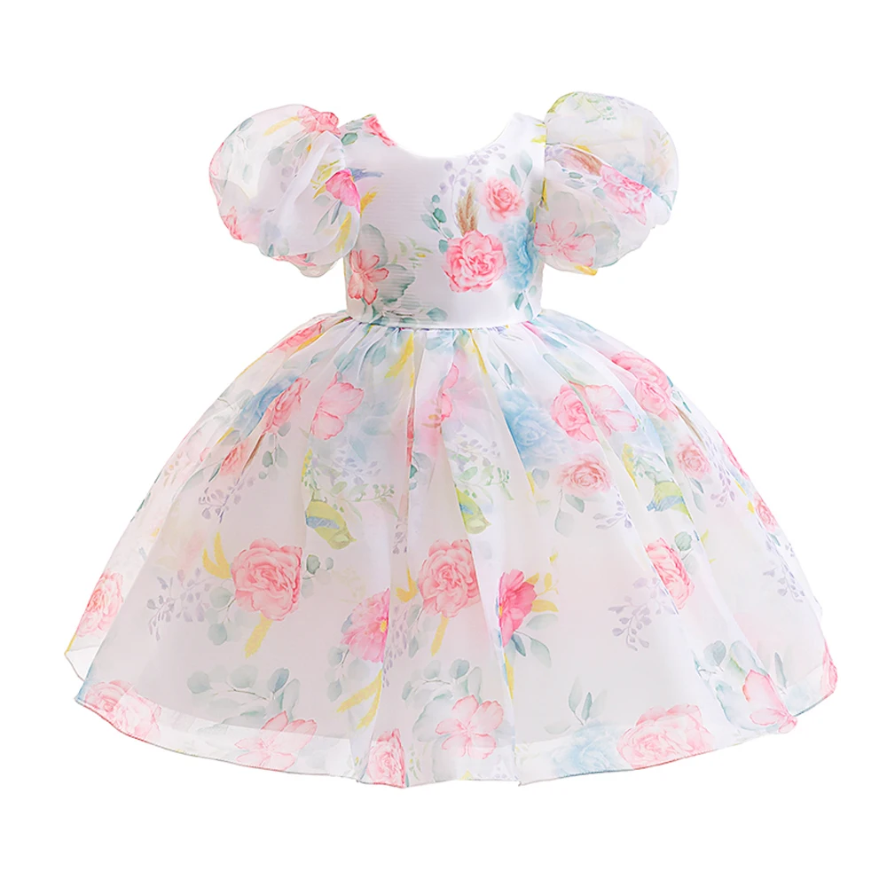 

Новинка 2023 года, элегантное праздничное платье с цветочным узором для девочек, детские платья подружки невесты для девочек, свадебное платье для выпускного вечера, детское платье принцессы на день рождения