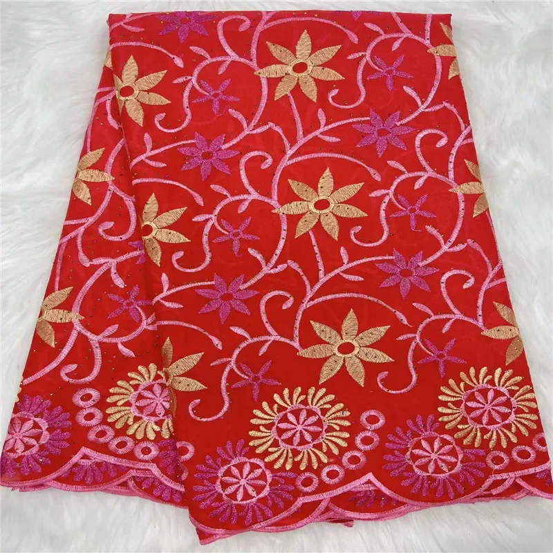 

5-ярдовая высококачественная швейцарская кружевная ткань, сухая кружевная вышивка, африканская 100% хлопчатобумажная ткань, швейцарская вуаль, кружево в Дубае, 30L393004