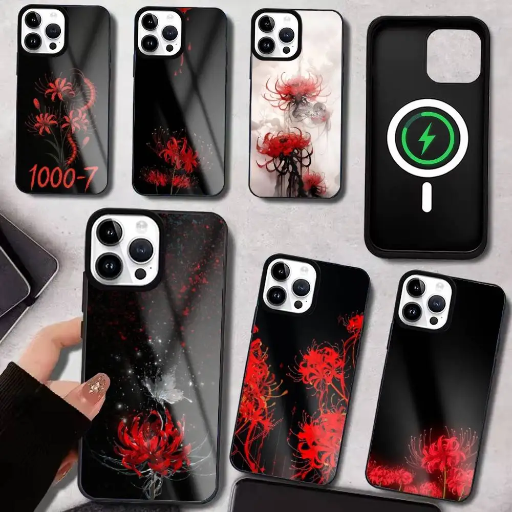 

T-Tokyo G-Ghoul Red Spider L-Lily Phone Case For iPhone17,16,15,14,13,12,11 Plus,Pro Max Magnetic For Magsafe Wireless Charging