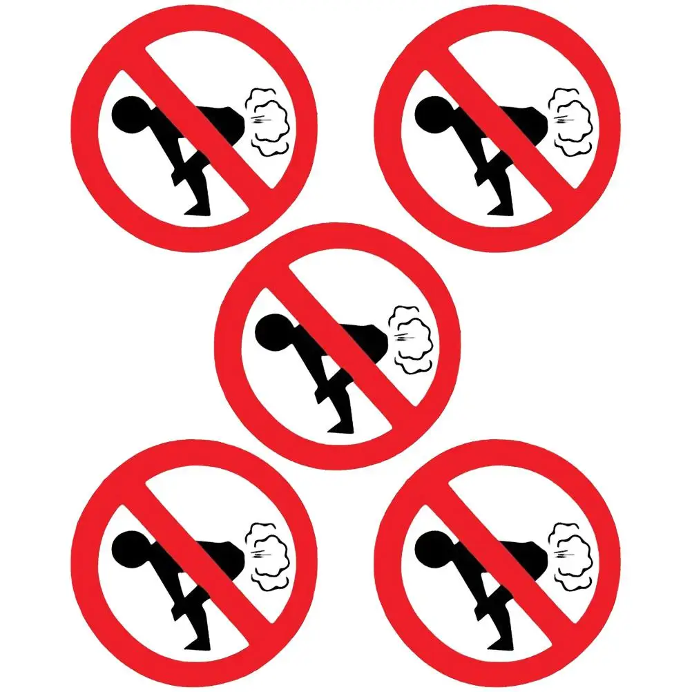 5 Pcs Smelly No Farting Car Sticker Cars Window Decal Label The Pet Baby Stickers