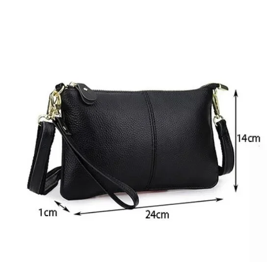 Women Genuine Leather Day Clutches Candy Color Shoulder Bag Women\'s Fashion Crossbody Bags Small ladies hand bags Clutch bolsos