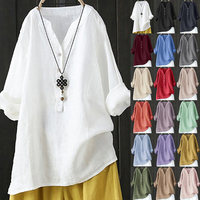 3XL 4XL 5XL Plus Size Women Tops 2024 Summer 3/4 Sleeve T-shirt Tee Female Clothing Korean Oversized Casual Shirt Large Blous