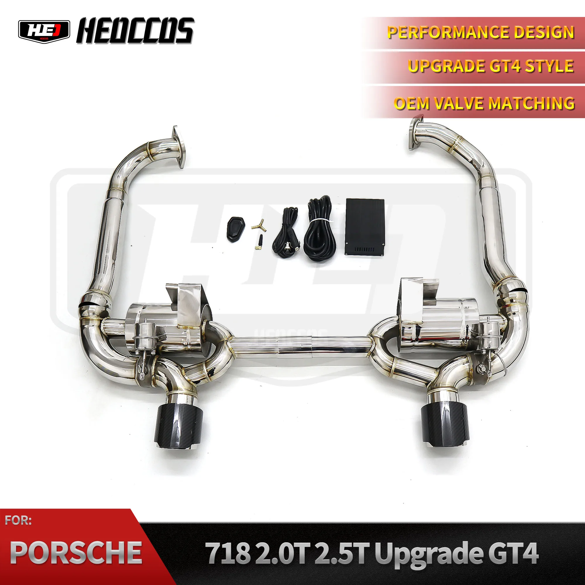 

HEO Exhaust for Porsche 718 Cayman GT4/GTS 4.0L 2018-2024 Titanium Muffler Valved Axle Back Sport Exhaust Catback