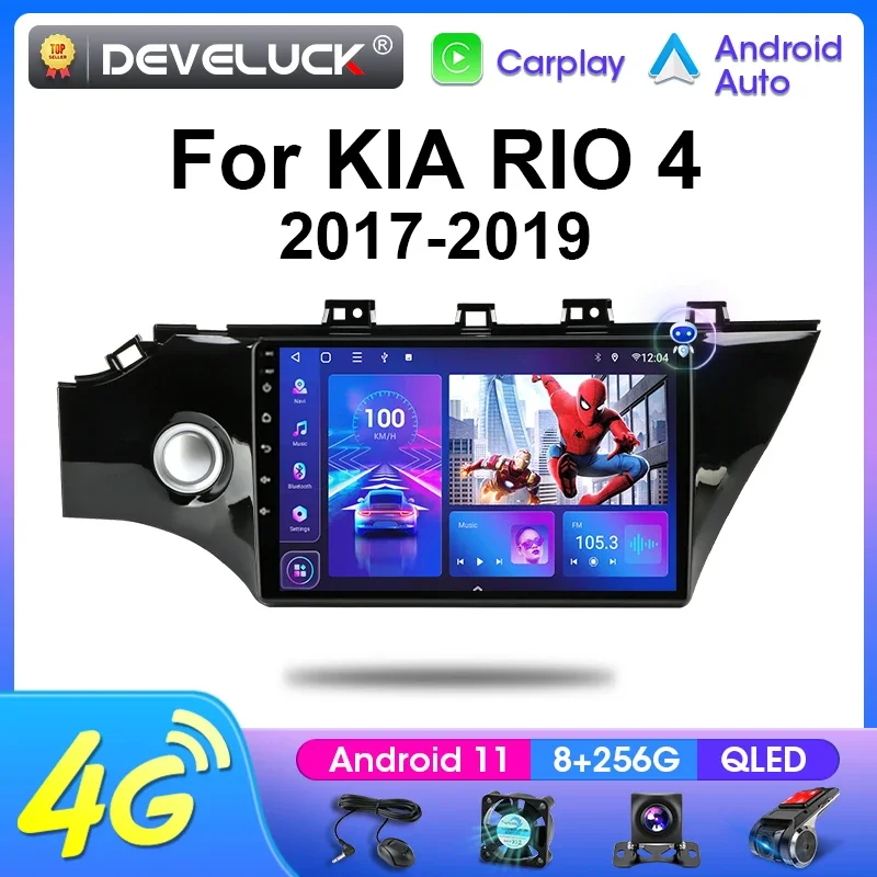 

2 Din 4G Android 12 Car Stereo Radio Multimedia Video Player For KIA RIO 4 RIO4 2017 -2019 Navigation GPS Carplay WIFI Head Unit