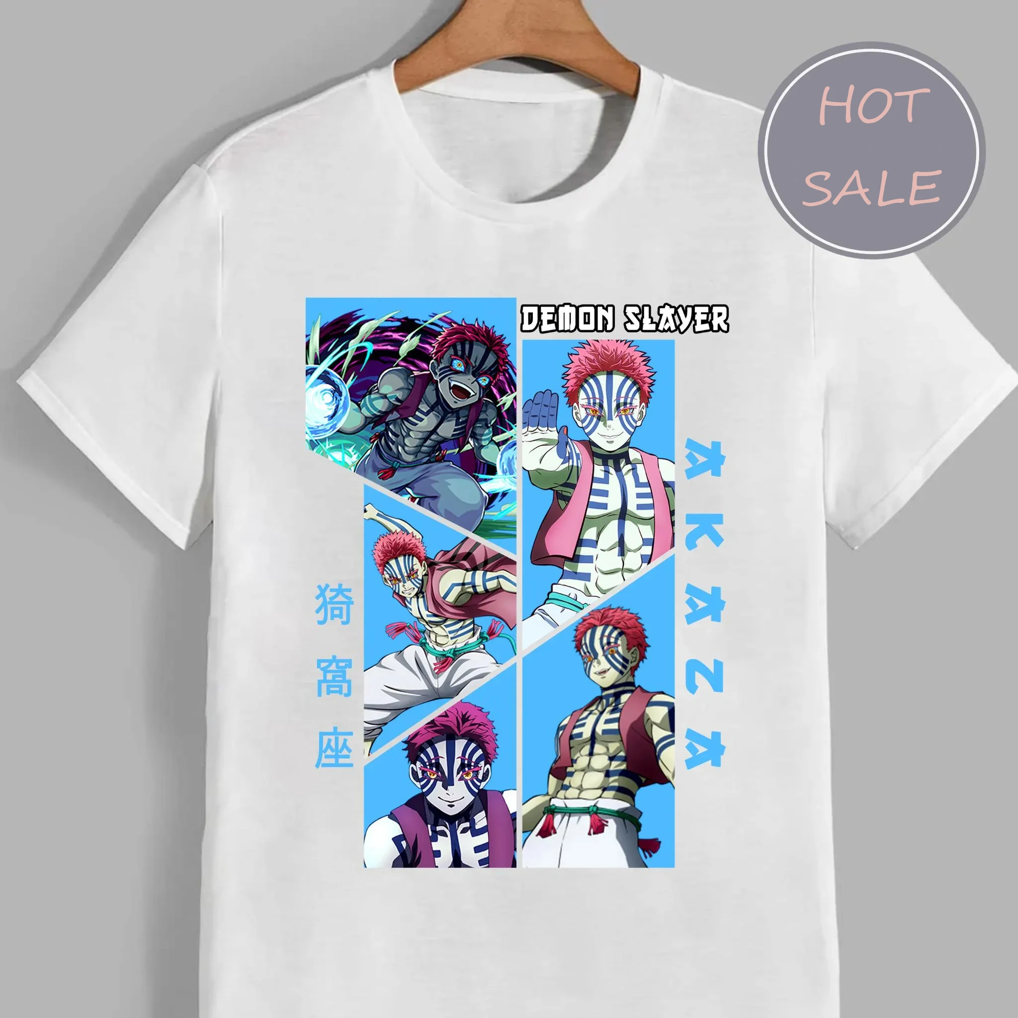 Akaza Anime T-shirt Demon Slayer Shirt Anime Graphic Sweatshirt Anime Tee Gift للجنسين قميص Anime الخريف والشتاء الملابس الداخلية