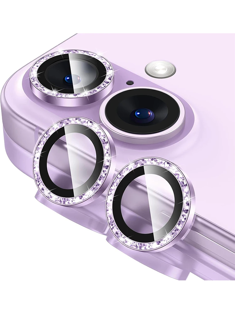 Błyszcząca, diamentowa osłona na obiektyw aparatu do iPhone 18, 17 Air, 17E, 16E, 16 Pro Max, 15 Plus, 14, 13 Mini, 12, 11 – ochrona telefonu. — 2