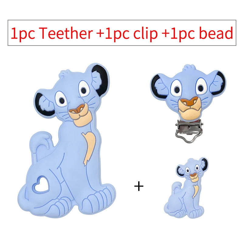 3-teiliges Set Silikon-Cartoon-Beißring Nippelclip-Perlen DIY Schnullerketten-Clips Perlen Geschenk Schmuckzubehör