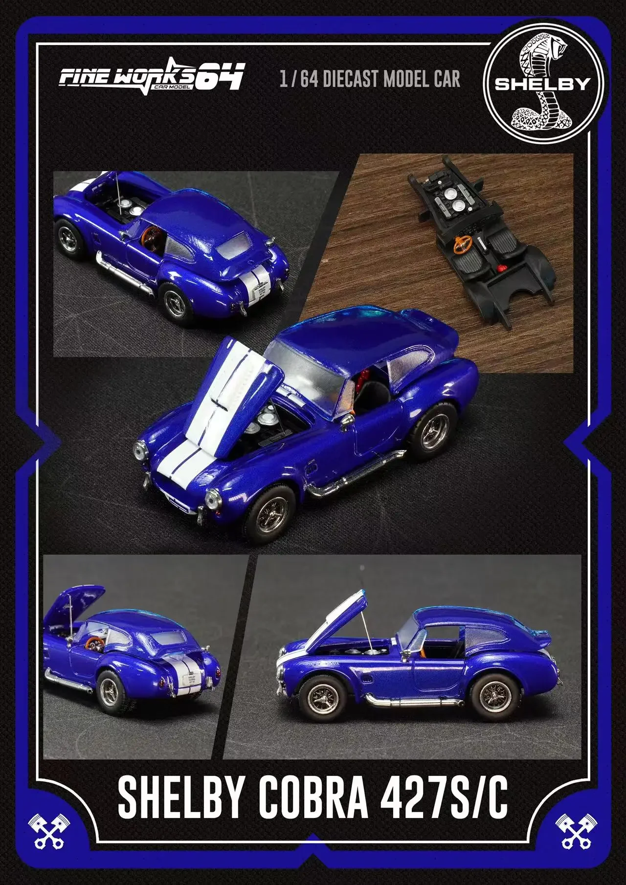 Fine works64 1:64 Shelby COBRA 427 No98  Diecast Model Car