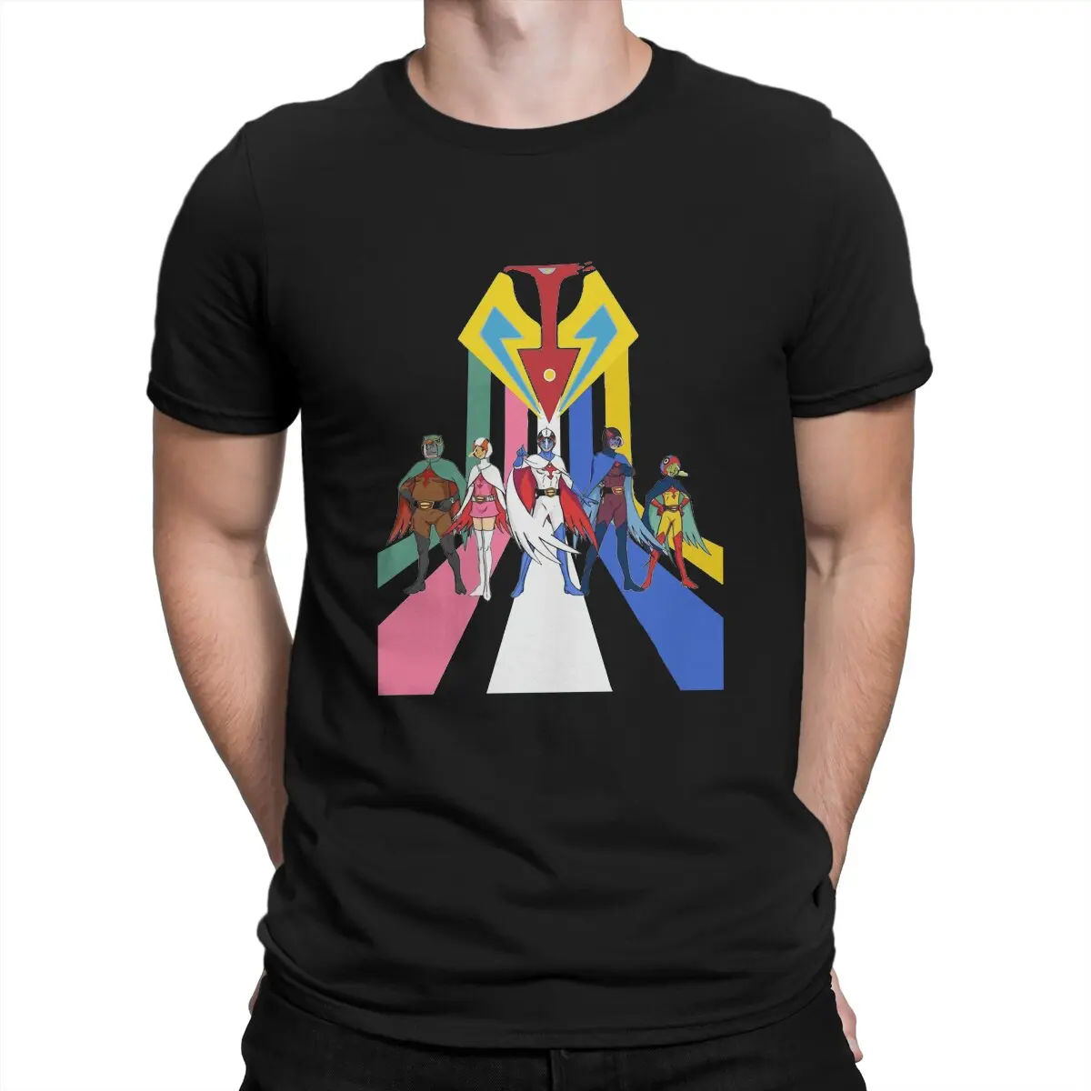 Kagaku Ninja-Tai Gatchaman G Force Battle of the Planets Tshirt Graphic Men Tops Vintage Homme Summer Clothes Harajuku T Shirt