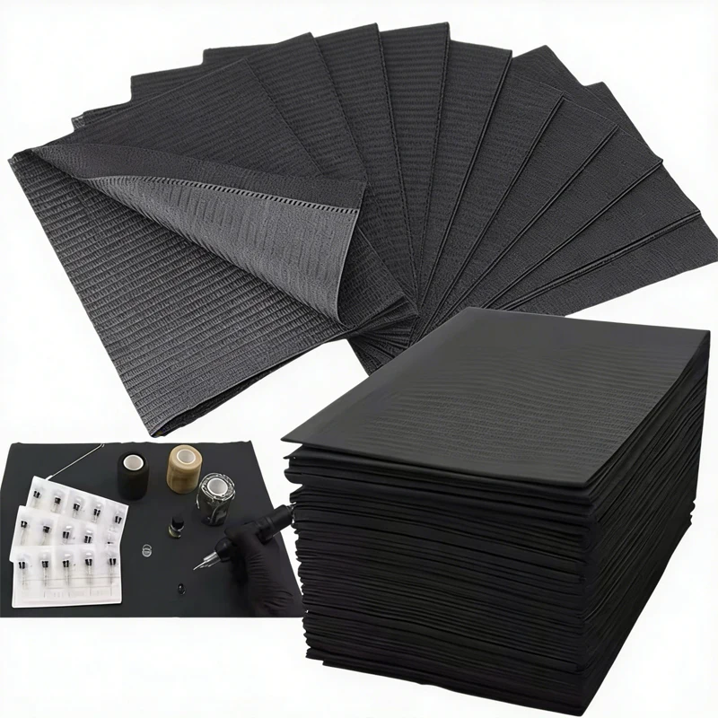 Tapete desechable para limpieza de tatuajes, manteles de papel impermeables, hojas de doble capa, accesorios para tatuajes, cubierta de servilleta, 25 uds.