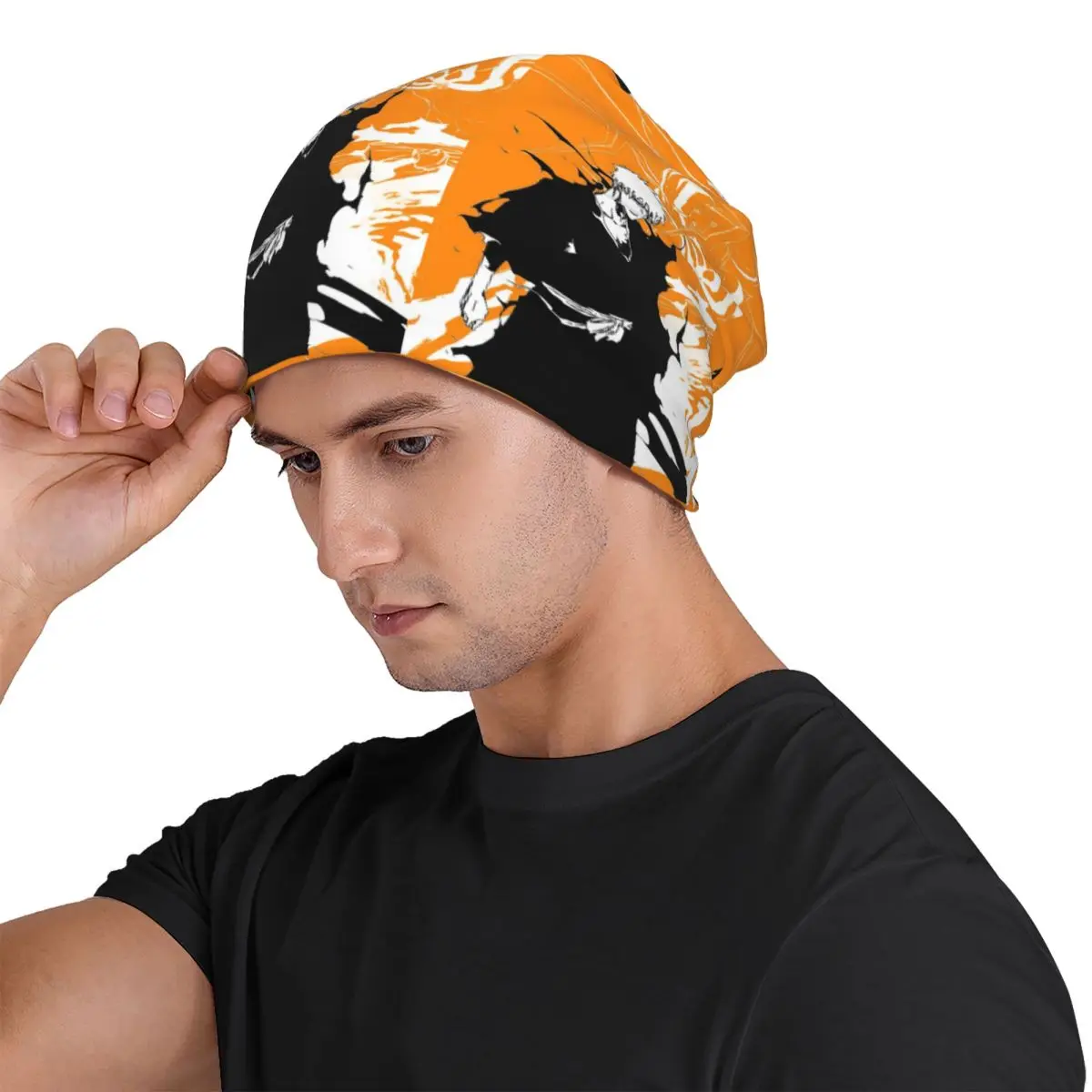 Orange Ichigo Kurosaki Anime Bleach Men Women Adult Beanies Caps Knitted Bonnet Hat Warm Hip Hop Autumn Winter Skullies Hats
