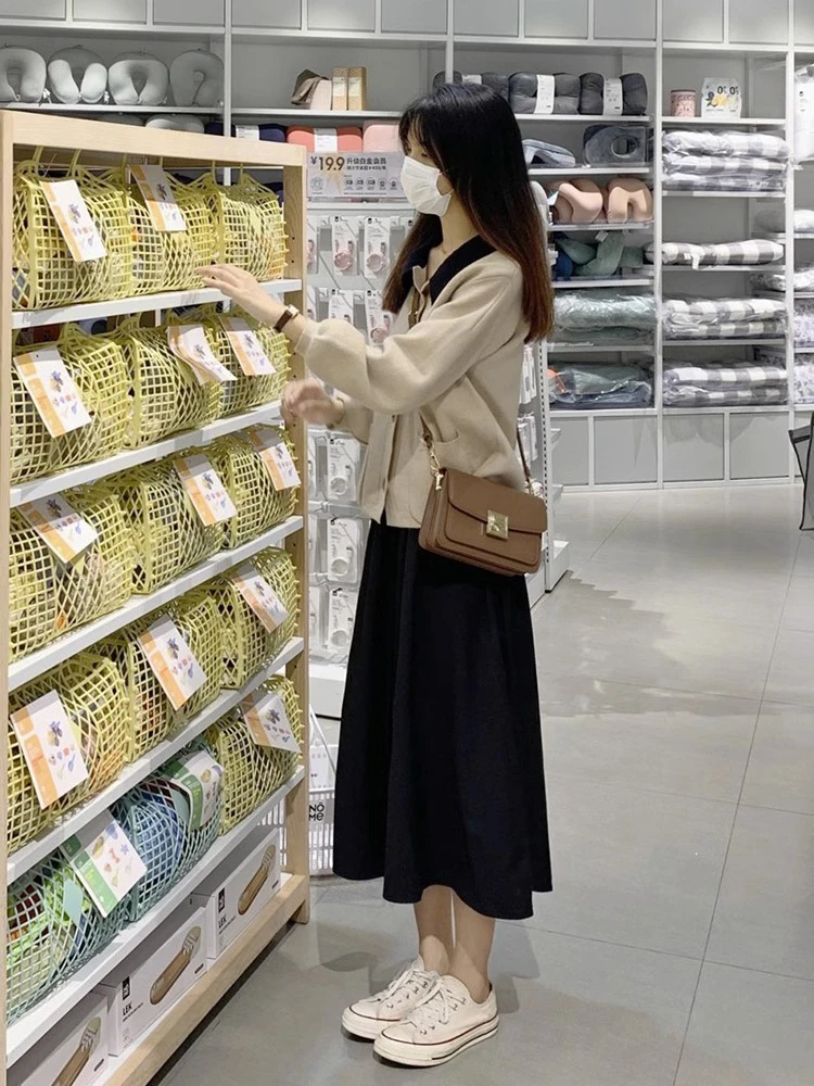 レディース秋冬ドクターセット スウィートスレ カレッジ風 ロングスリーブ レギュラー丈 無地 韓国TVシリーズ 初秋...