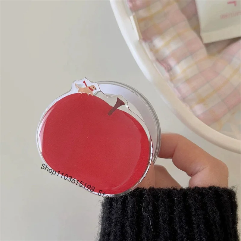 

Korea Cute Cartoon Red Apple Magnetic Holder Grip Tok Griptok Phone Stand Holder Support For iPhone 16 For Pad Magsafe Smart Tok
