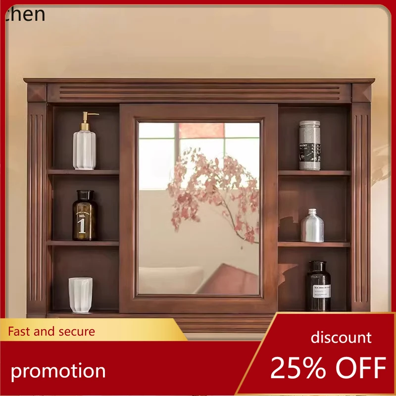 

Зеркальный шкаф для ванной комнаты HT, умный настенный шкаф-зеркало для ванной, настенный шкаф-зеркало из массива дерева, шкаф для хранения