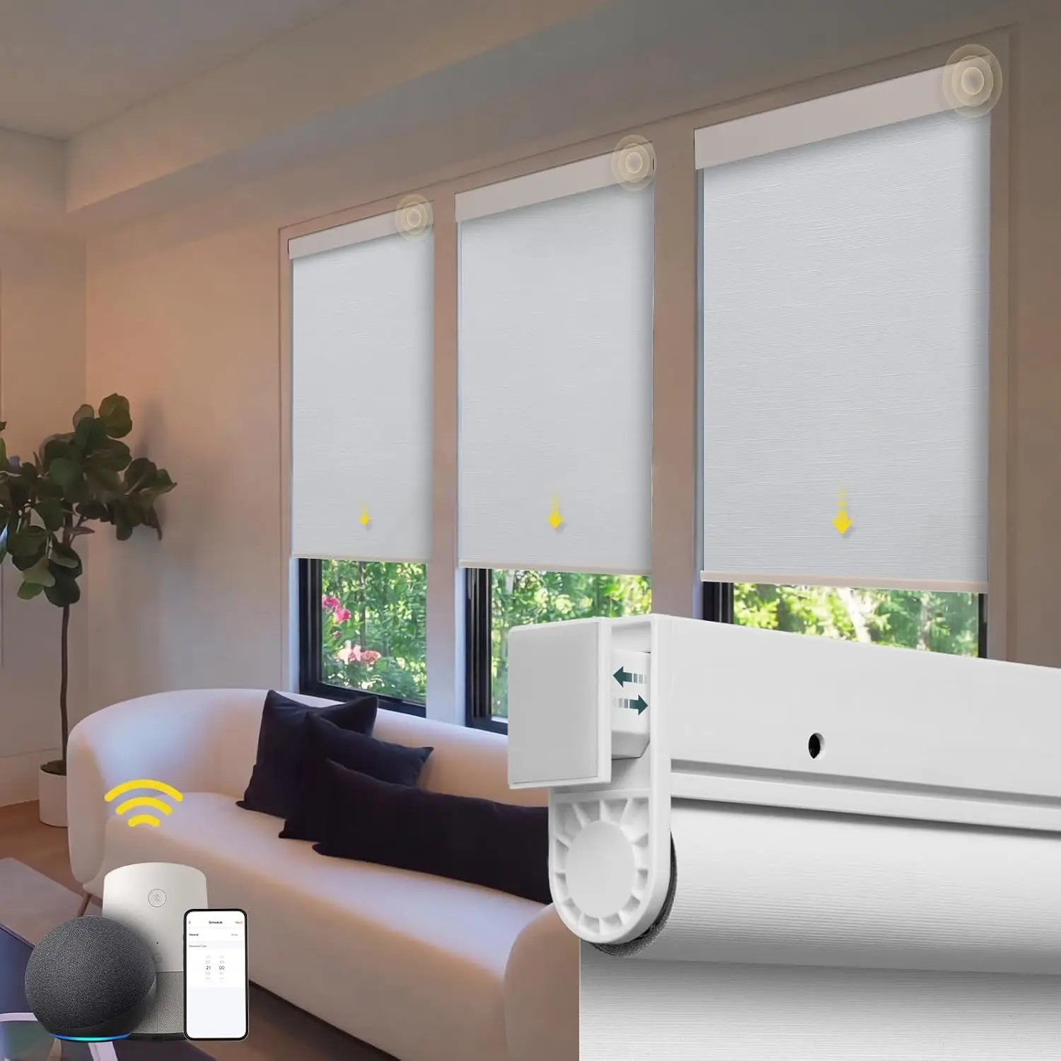 Hot Selling Best Quality Cheap Compatible with Alexa Blackout no drill Electric Motorized Remote Control Roller Blinds For Home