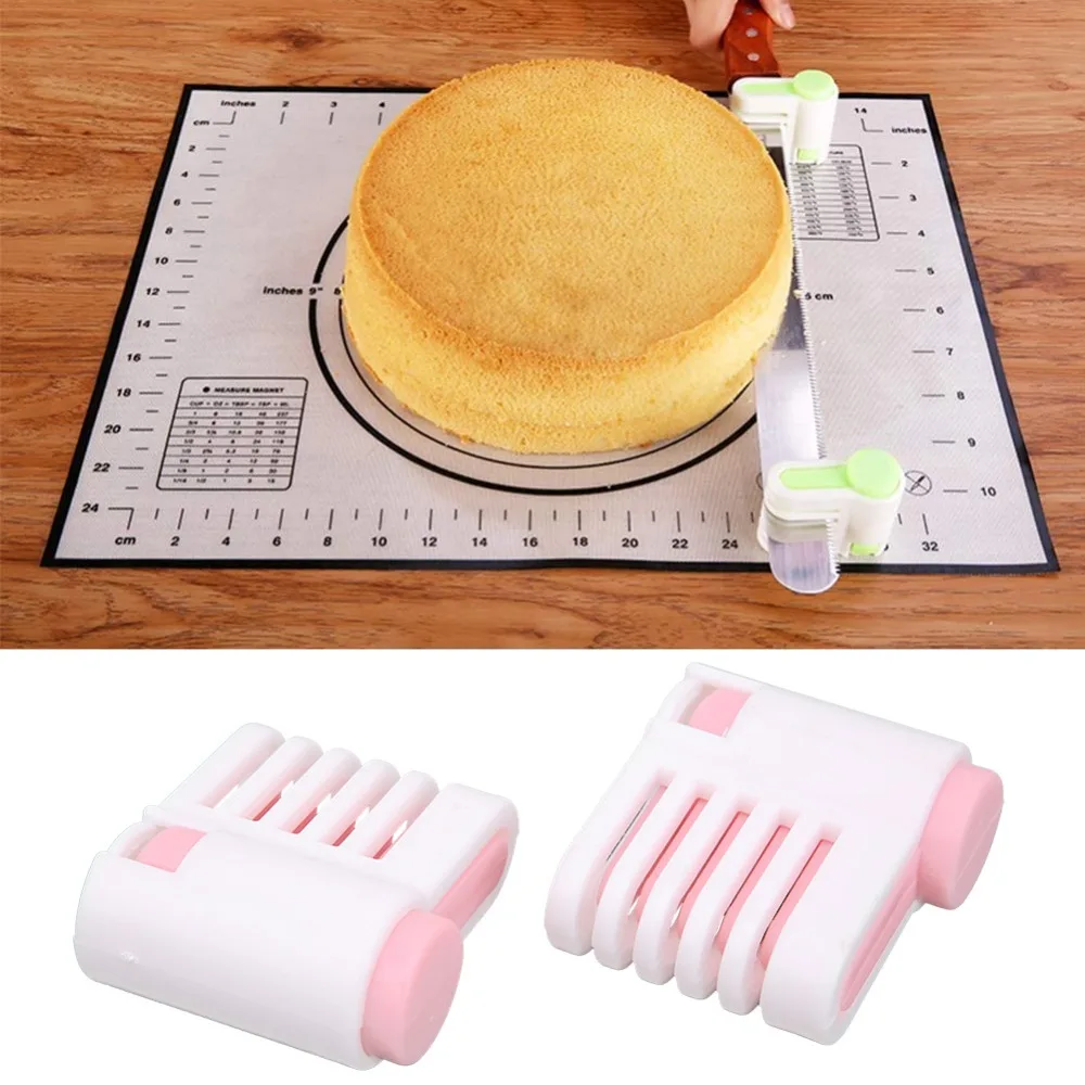 4PCS 5-Layer Cake Slicer ABS Easy Clean Bread Cutter Lightweight Detachable Cake Leveler Slicer Kitchen Bakeware Accessories