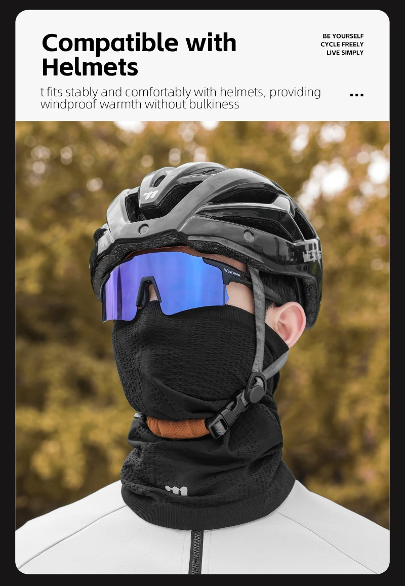 WEST BIKING Gestrickter Nackenwärmer Winddichte Gesichtsmaske Atmungsaktiver Thermoschal für Radfahren Motorradfahren Herbst Früher Winter 4 Farben – Detail 11