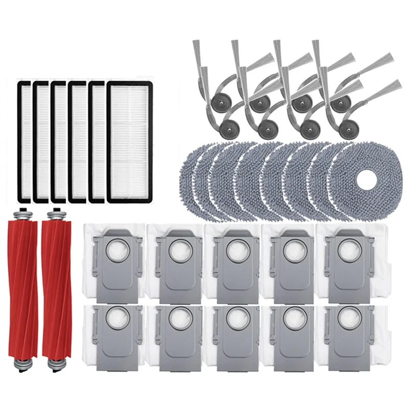 A005-escova lateral principal filtro hepa mop pano saco de pó para roborock qrevo l/qr 798/qv 35a/qr 598 acessórios aspirador pó