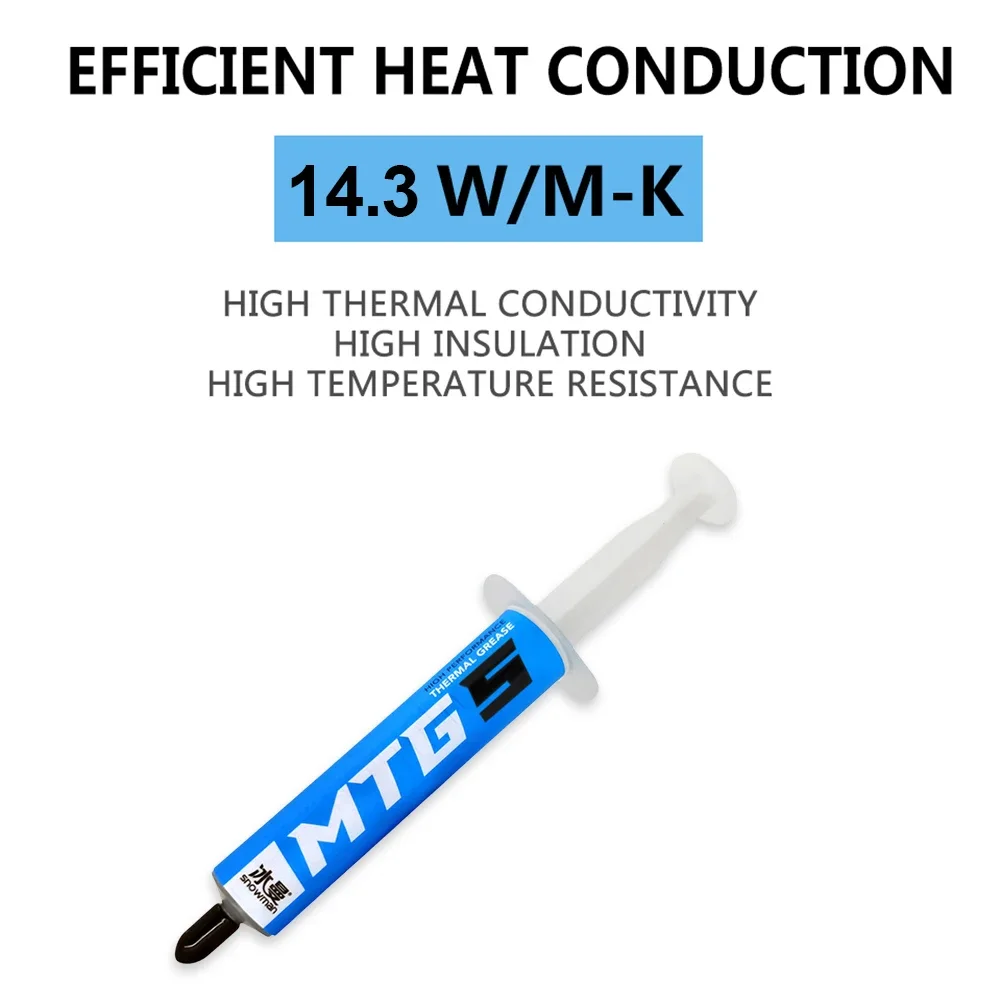 5/10g Syringe MTG5/MTG10 Thermal Conductive Grease Paste 14.3W/mk for AMD Intel Processor CPU Heat Sink