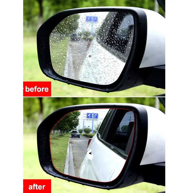 2/4Pcs Water Repellent Coating: Anti-Rain, Anti-Fog Film for Clear Car Mirrors & Windows - Protects Against Glare & Moisture