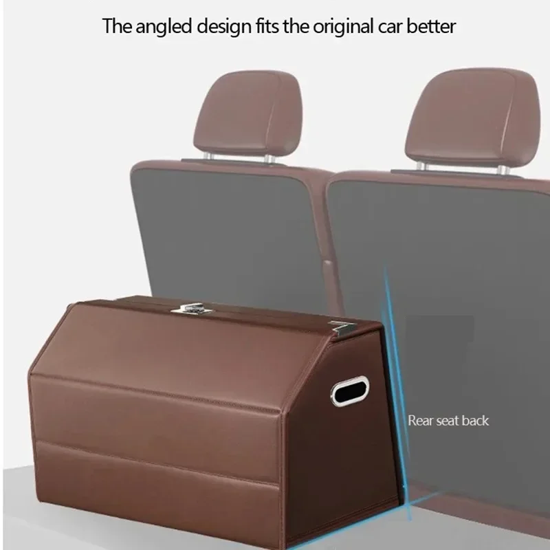 Foldable Leather Trunk Storage Box Auto Trunk Organizer Car Supplies Multifunctional Car Boot Organizer Car Trunk Box Organizers