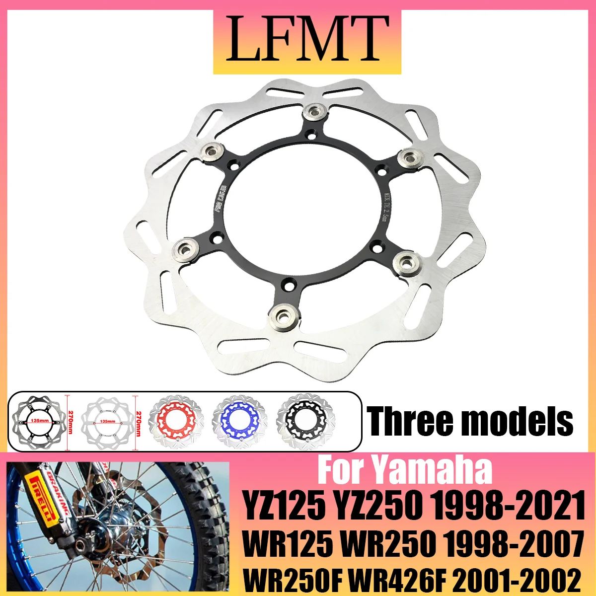 Motorcycle Front 270mm Brake Disc Rotor Disk For Yamaha YZ125 YZ250 YZ250F YZ250X YZ400F YZ450F WR125 WR250 WR250F WR400F WR450F