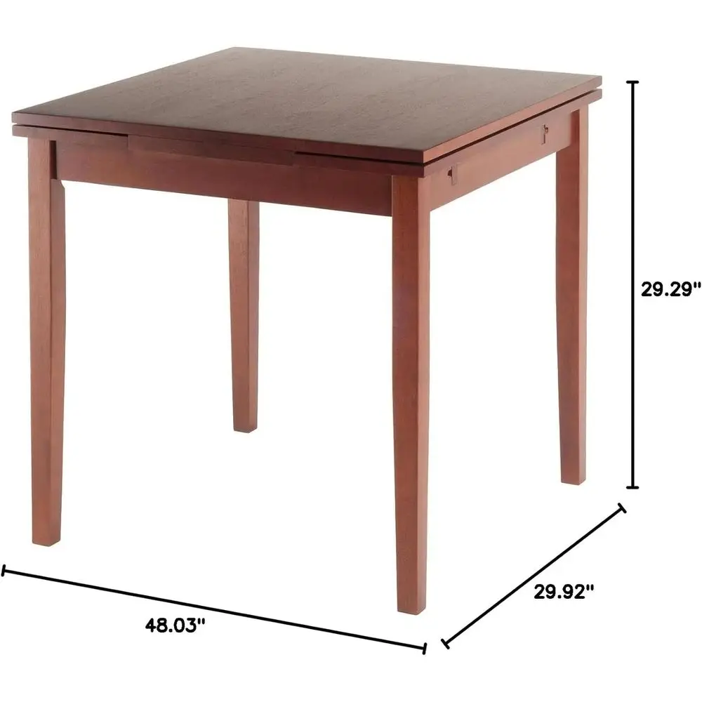 طاولة طعام أنيقة من خشب الجوز - خشب متين، موفرة للمساحة، تتراوح إلى 48 بوصة #2