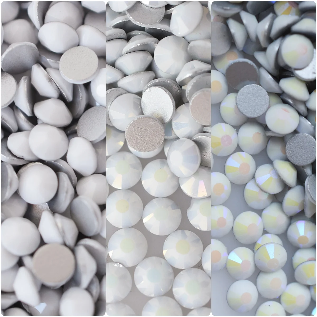 1440PCS SS16 SS20 Solid White Porcelain Glass FlatBack Rhinestones Nail Art Decorations Glitter Diamond Part Supplies Crystal