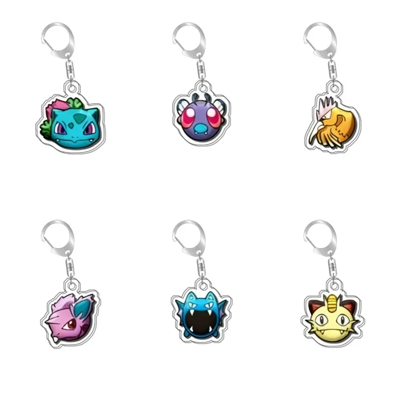 

Брелок-подвеска из акрила ручной работы с персонажами аниме: Бульбазавр, Джигглипфф, Фиоро, Нидоран, Голбат, Мяут. Оригинальный милый мультяшный подарок.