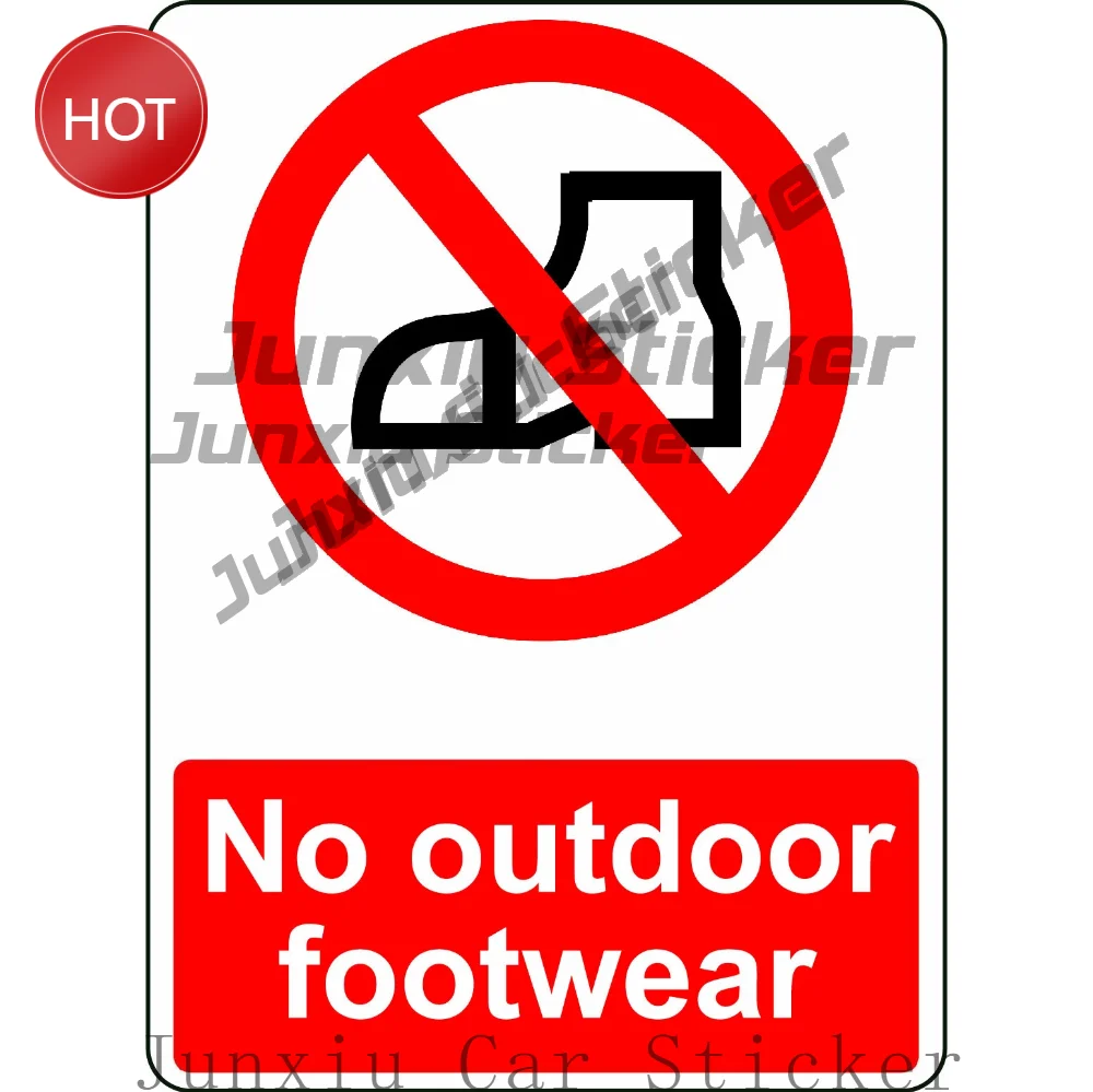 No Outdoor Footwear PVC Safety Sticker For Building Entrance Doors And Reception Areas Entry Rules Notice Decal