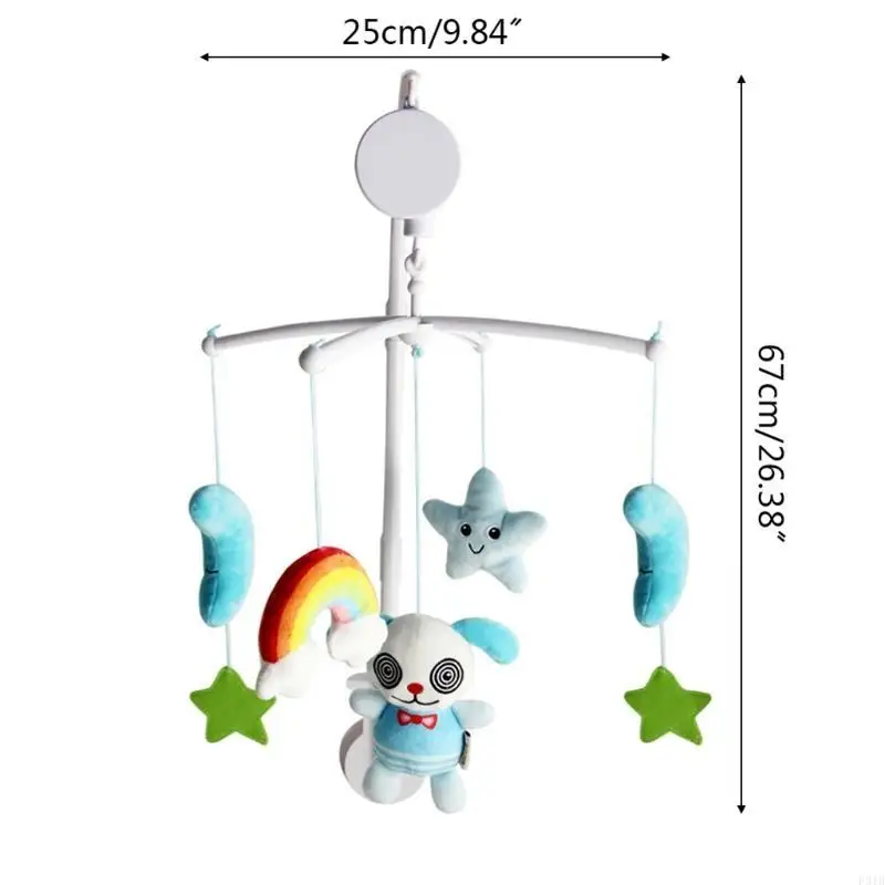 سرير الطفل المحمول حشرجة الموت الموسيقى سرير دوار جرس يختتم صندوق موسيقي سرير الرضع لعبة الديكور لحديثي الولادة بنين بنات P31B